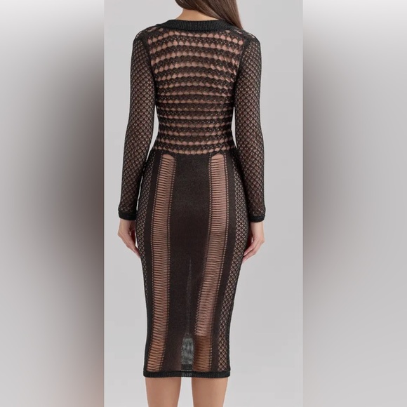 Louella Metallic Long Sleeve Body-Con Cocktail Dress - Picture 2 of 2